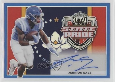 2022 Leaf Metal Draft Blue Prismatic 26/30 Jerrion Ealy Rookie Auto RC 1ar2