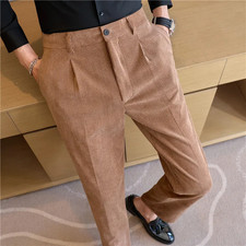 2025 Fall/Winter High-End Elastic Waist Corduroy Casual Trousers for Men, Slight