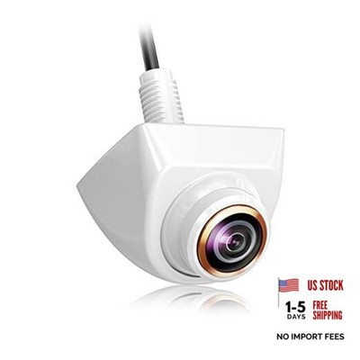 HD Backup/Front/Side View Camera with Gold Rim,  AHD 720P Reverse Rear White