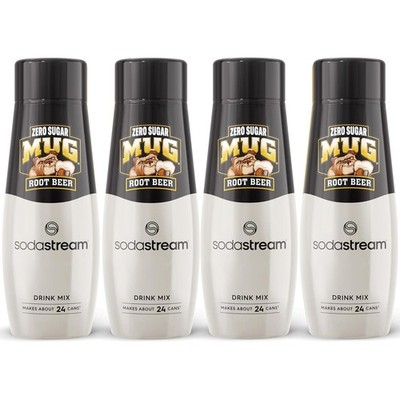 SodaStream Mug Root Beer Zero Sugar Drink Mix, 440 mL/288 Fl. Oz., Pack Of 4