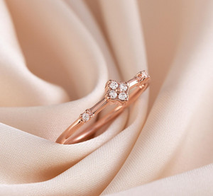 Authentic Dainty Minimalist Moissanite Engagement Ring Gold Plated 925 Silver Ring