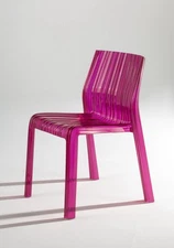 Set of 4 Kartell Frilly by Patricia Urquiola Chairs In Fuschia Pink