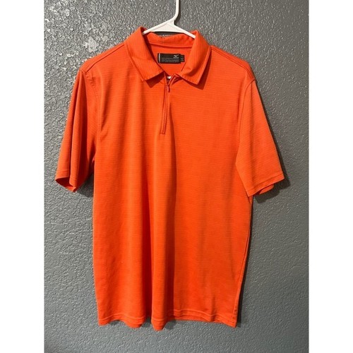 Mizuno Pro Collection Golf Polo Shirt Men's Large Orange Performance Golfing