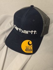 Carhartt Black Trucker Hat Mesh Back Adjustable Snapback Logo One Size Men