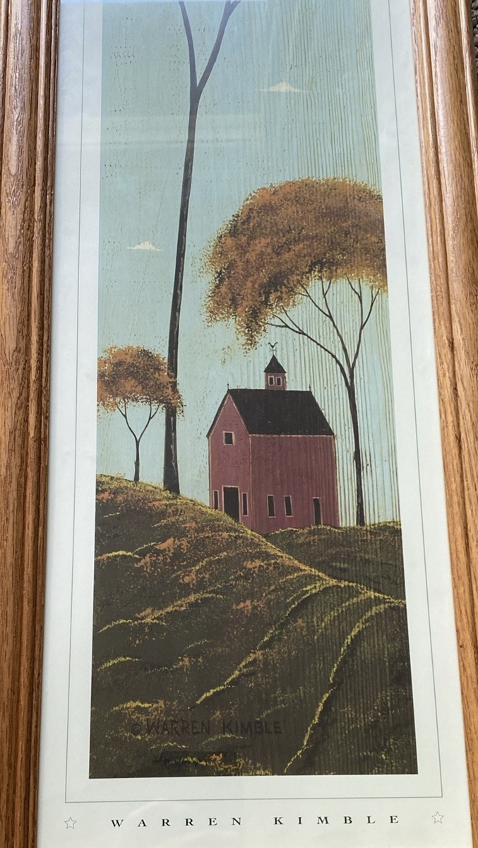 Warren Kimble Framed Print Folk Art Four Seasons Fall Autumn Farm