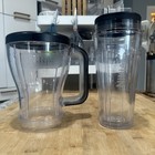 set of 2 Ninja Extra Large 48 Ounce Jar Pitcher & 24 Oz Cup With Drink Lid *