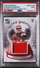 2025 Shedeur Sanders Rookie Holiday Sweater Relic PSA 9
