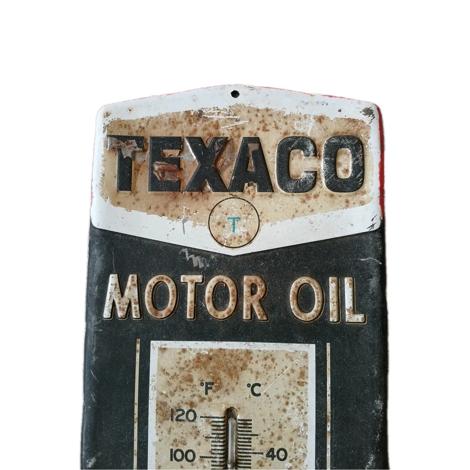 Placa de parede vintage de estanho Texaco óleo e gasolina 16" - Imagem 3 de 4