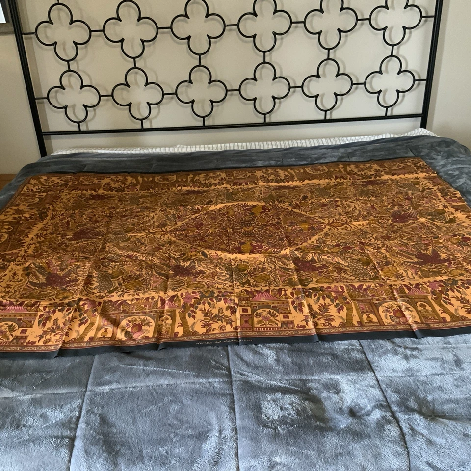 Vlisco Veritable Java Hollandais Fabric Plum Purple Pink Floral Black 46x62” - Image 2 of 3