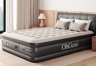 OhGeni Luxury Air Bed, Queen Mattress w/ Built in Pump, 18” Raised, 650 lbs Max