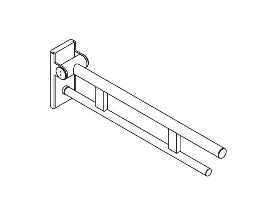 HEWI 900.50.40240 Stützklappgriff Duo Edelstahl verchromt 700 mm - Bild 4 von 4