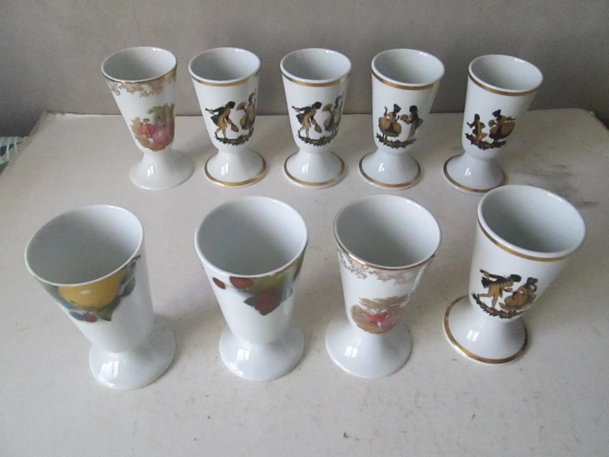 4 BRULOTS TASSES Mazagrans en porcelaine de Paris XIX 19ème Café