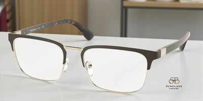 PRADA PR 54TV 01U1O1 Heritage Matte Burnished Pale Gold 55 mm Men's Eyeglasses