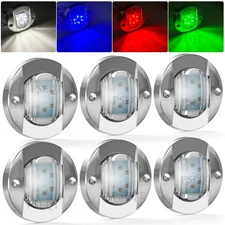 6x RGBW LED Deck Courtesy Lights Marine Boat 4-Color Stern Transom Light 12V