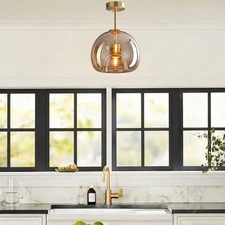 Mid Century Modern Globe Ceiling Light Semi Flush Mount Ceiling Light Fixture