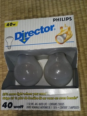 Vtg Philips 40 Soft White Director Bulbs 40 Watt (2 Pack)