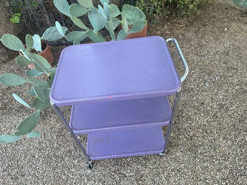 ViNtaGe 1970's MCM MoD MeTaL RoLLiNg KiTcHeN CaRt TRoLLeY