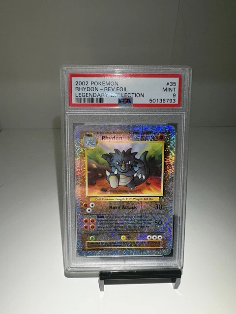 Pokemon TCG Rhydon Legendary Collection Reverse Holo 35/110 English 2002 PSA 9