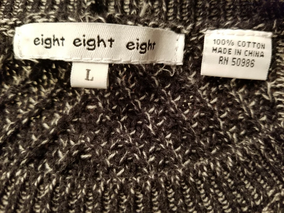 Eight Eight Eight Womens Sweater Shirt Top Blouse Size L Large Black White - Image 2 of 4