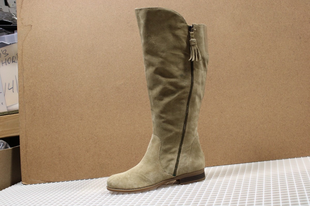 Naturalizer Women's Jinnie Leather Side Zip Tall Boots, Sand, Size