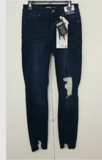 REWASH Julie Jeggings Size 1 / 25 Juniors Blue Ultra Stretch Dark Wash Distress