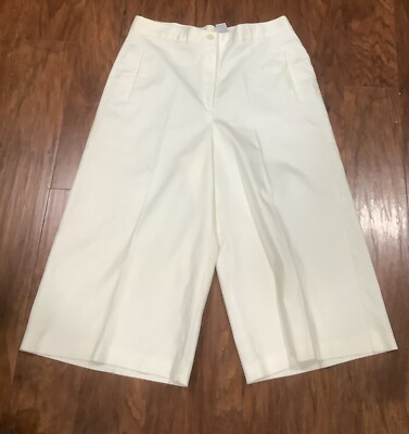 Sag Harbor Women's Stretch Capri Crop Wide Leg Pants Slacks,size 12, Light Yello