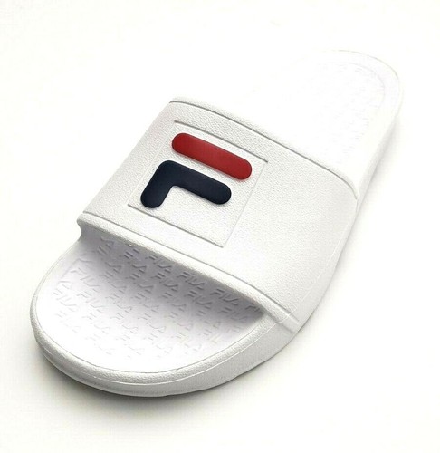 fila flip flops white