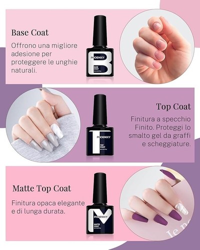 Kit Semipermanente Unghie Professionale, 12 Colori Kit Unghie Gel Completo - Foto 4 di 7