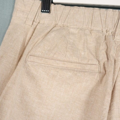 Uniqlo Linen Trousers Mens Medium Beige Pants Lightweight Holiday Beach Rivera - Picture 17 of 24