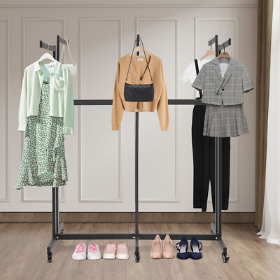6 Arms Clothing Display Retail Rack Adjustable Floor Standing Metal Garment  Rack | eBay