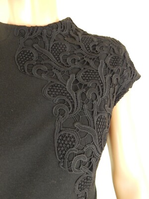 plenty black tracy reese dress, size 8, lace applique, exposed zipper | eBay