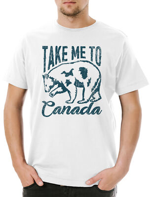 Take Me To Canada Herren T-Shirt Kanada Ahornblatt Fahne Flagge Maple Leaf