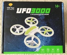 UFO 3000 2.4G Quadcopter Drone by USA Toyz LED Blue and Green Night Lights