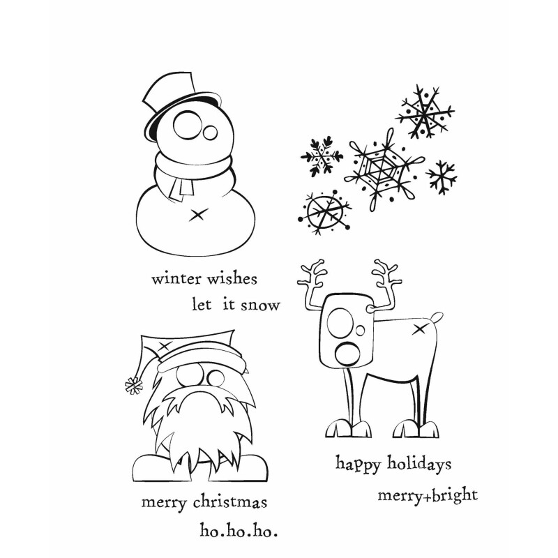 New Stampers Anonymous Tim Holtz Rubber Stamps Xmas Merry Misfits CMS387