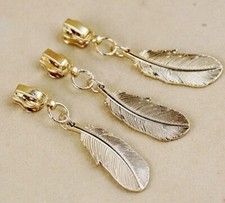 10 Pieces Fashionable Slider Pull 3 Molded Metal Zipper Puller Gold Color