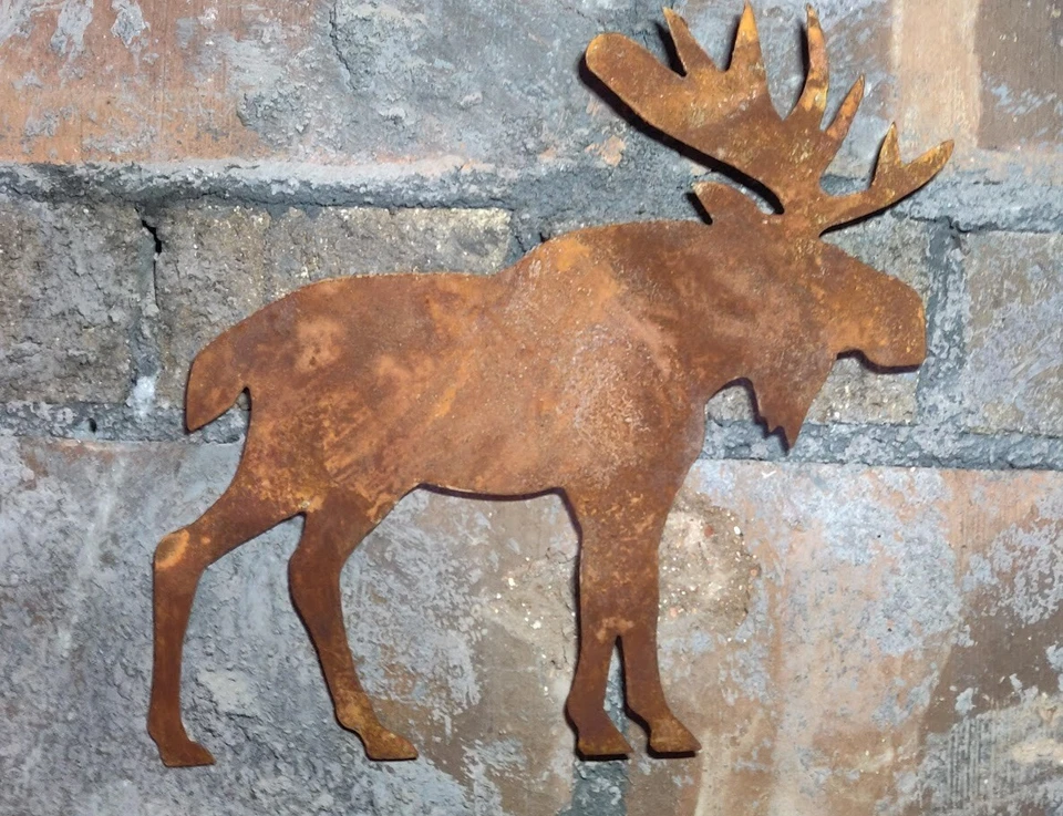 Rusty Moose wall art made out of steel and rusted with clear coat - Изображение 2 из 4