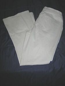 Lane Bryant Cream Ivory Sateen Flare Leg Pants Classic 5 Pocket Style 