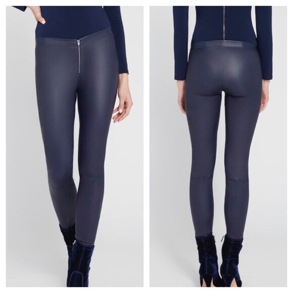zip front leather leggings