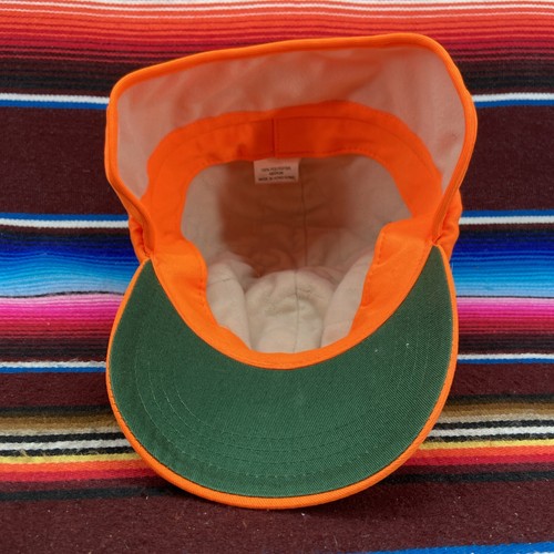 Vtg Blaze Orange Ear Flap Hunting Mens Hat Sz M Thick Insulated Trappers Cap - Picture 11 of 12