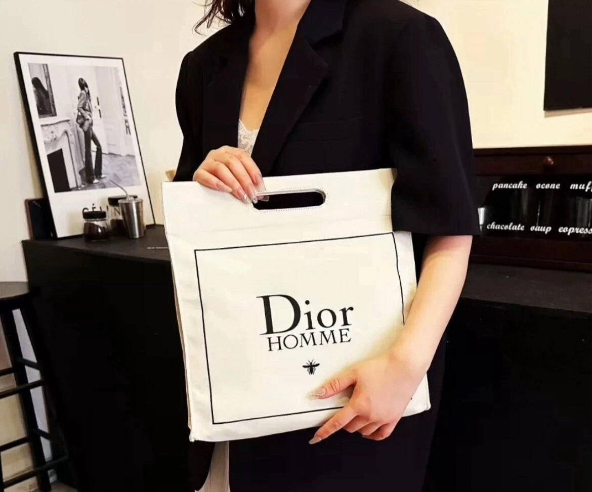 Sac fourre tout/pochette Dior Homme en toile poignée supérieure