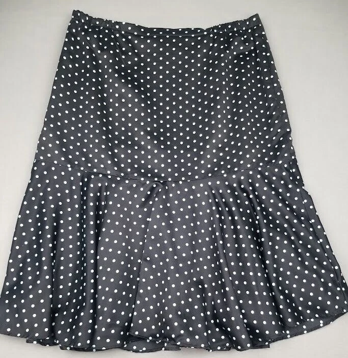 Юбка Jaclyn Smith M шелковистая блестящая с заниженной талией в горошек черная зеленая винтажная Y2K W32 - Изображение 3 из 4