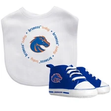 NEW BOISE STATE BRONCOS Baby Fanatic BIB WALKER SHOES 0-6 MONTH BLUE AND ORANGE