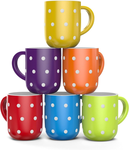 Francois et Mimi Set di 4 tazze da caffè in ceramica grandi da 590 ml
