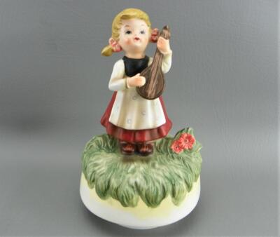 Vintage Ceramic Musical Knick Knack Paddy Whack German Girl w