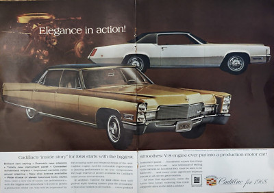 1968 Cadillac Gold Fleetwood Brough White Eldorado Carl Auto Vintage Print Ad