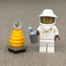 Lego Beekeeper Minifigure with Bee Hive col380 CMF 71029 - NEW
