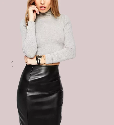 ASOS Pencil Skirt In Leather Look With Seam Details RRP £35 UK 8 LN016 RR 16 — 第 4/4 张图片