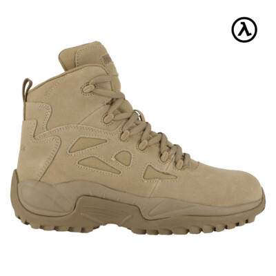 REEBOK DESERT TAN 6'' STEALTH BOOT SIDE ZIP COMP TOE BOOTS RB8694 - ALL SIZES