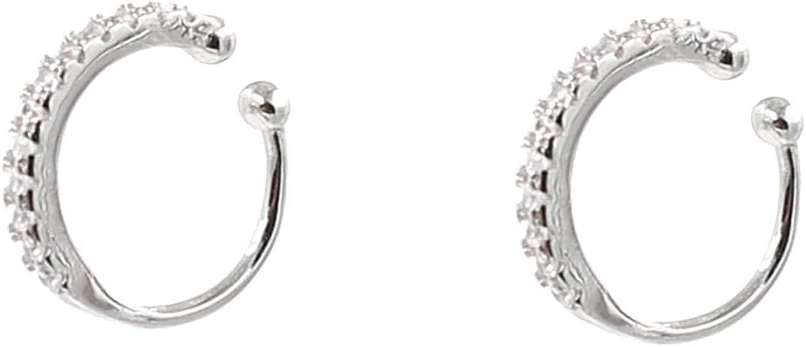 CZ Cubic Zirconia Fake Hoop Earrings in 925 Sterling Silver-image