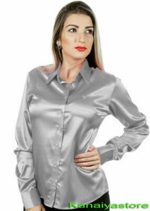 button down satin shirt